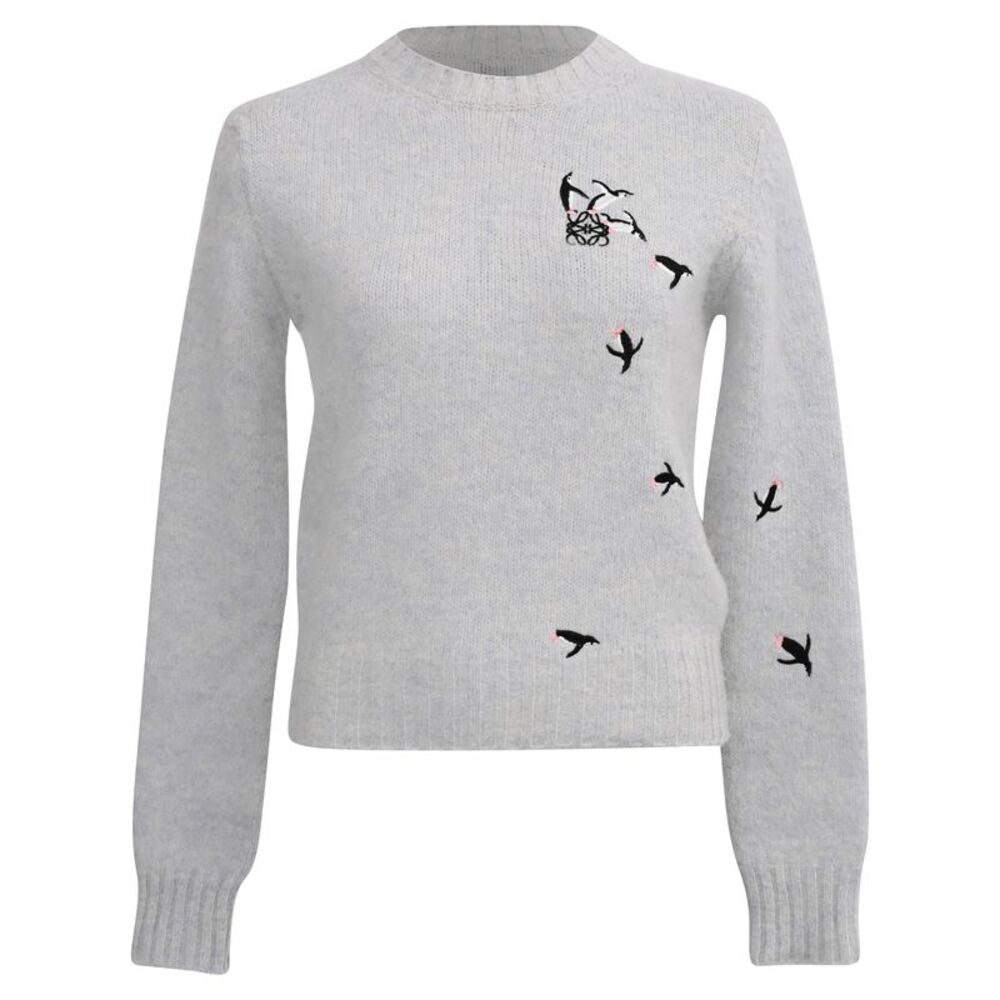 Loewe + Suna Fujita Embroidered Sweater In White Wool